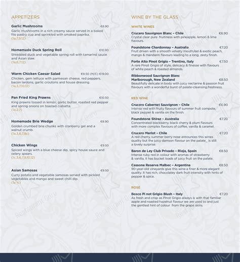 hotel kilmore menu.